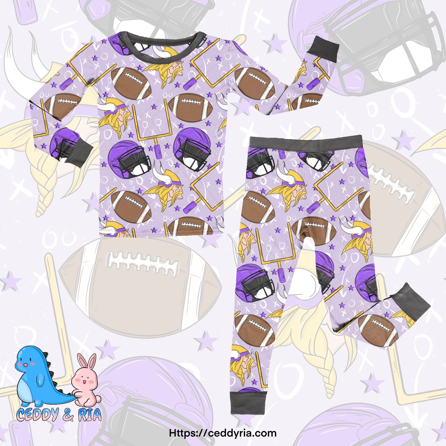 PREORDER Purple, Gold and White 2p Long Sleeve Set