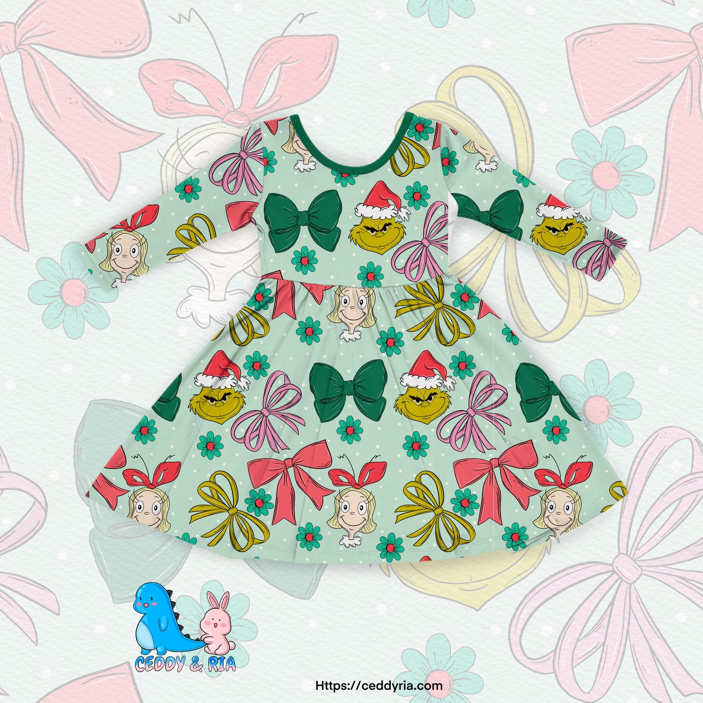 Mean But Cute Long Sleeve Twirl Dress