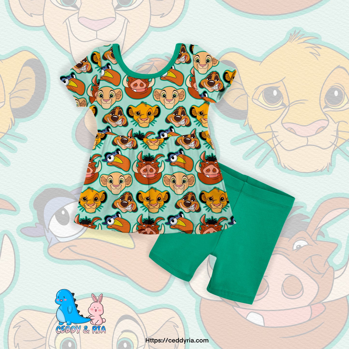 PREORDER Hakuna Matata Flutter Sleeve Short Set