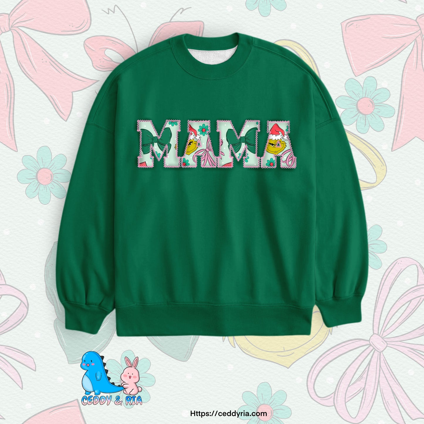 Mean But Cute MAMA Embroidered Sweatshirt