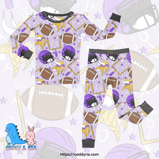 PREORDER Purple, Gold and White 2p Long Sleeve Set