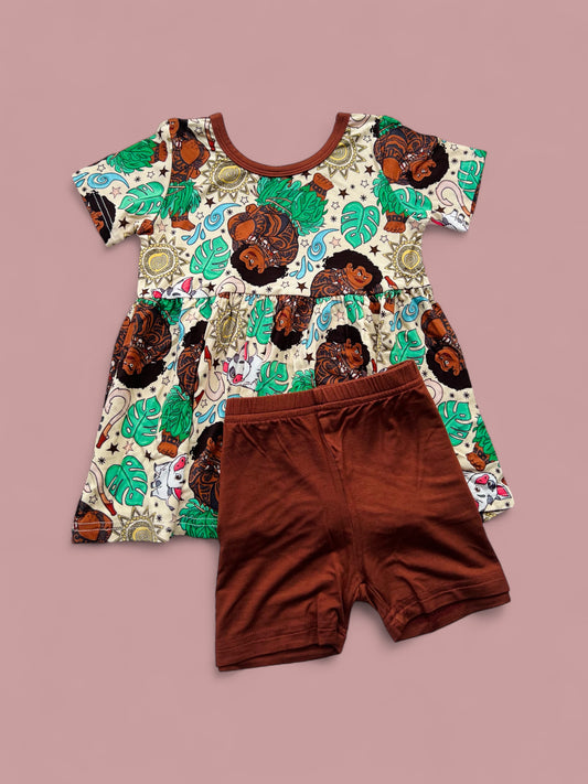 Demigod Peplum Top & Biker Shorts