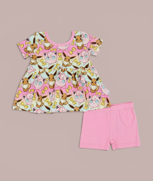 Puff & Evie Peplum Top & Biker Shorts