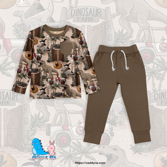 PREORDER Dino Park Pocket Tee + Joggers Set