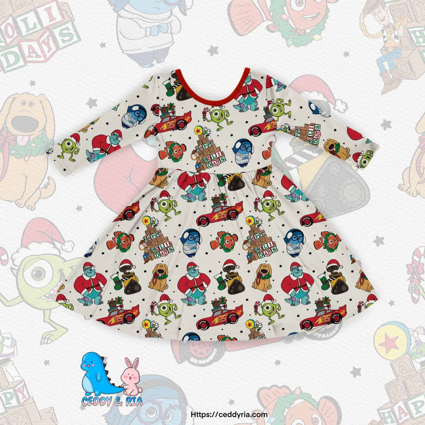 Merry Mates Long Sleeve Twirl Dress