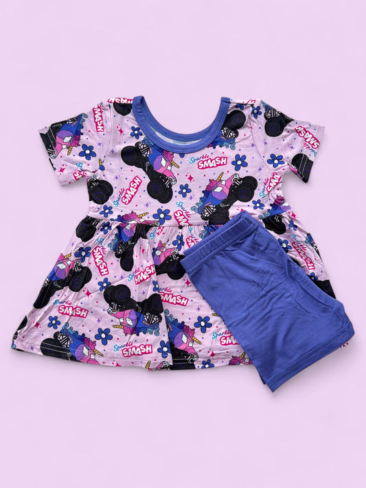 Supercharged Peplum Top & Biker Shorts