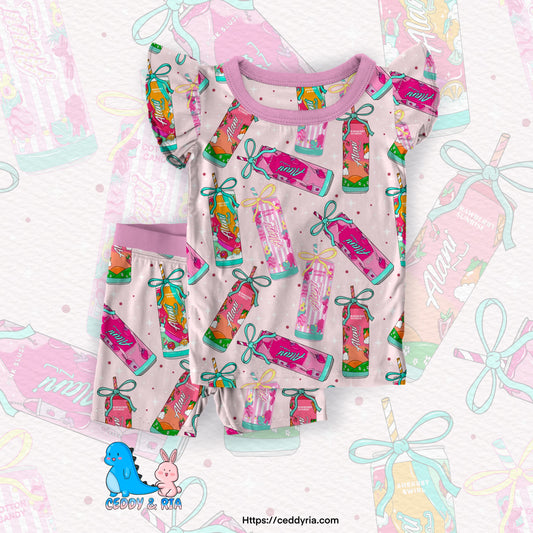 PREORDER Energize Glow Flutter Sleeve Short Set