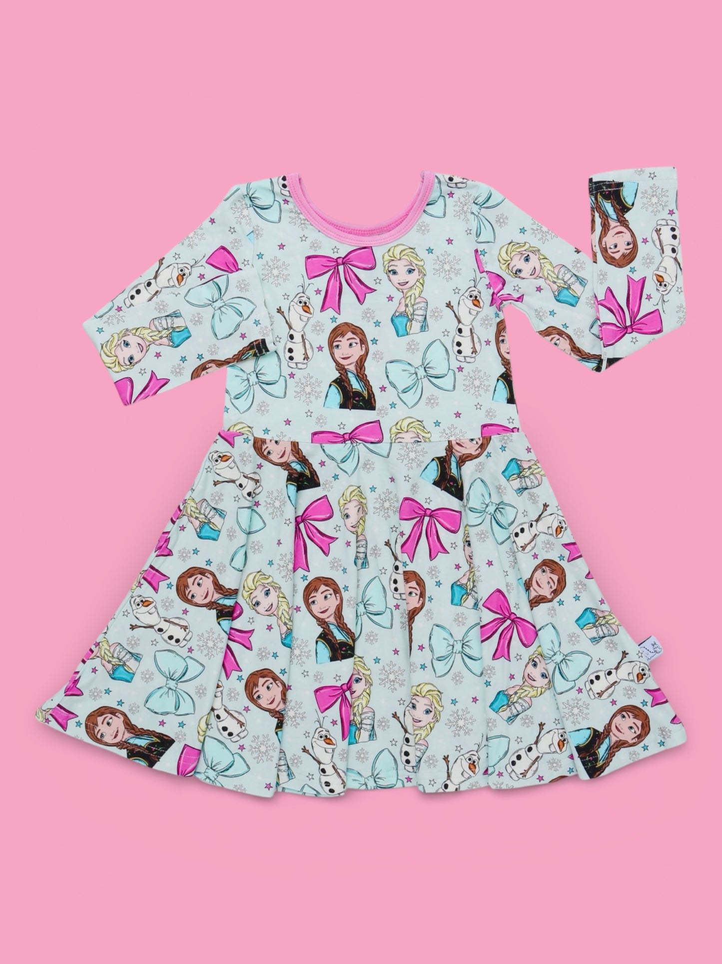 Crystal Frost Long Sleeve Twirl Dress