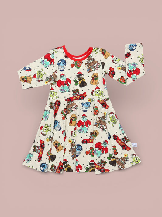 Merry Mates Long Sleeve Twirl Dress