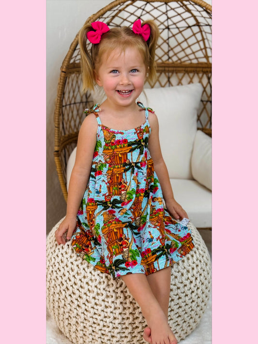Sail Across The Sea Tie-Strap Twirl Dress