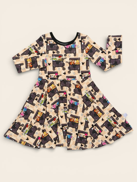 Wagon Crew Long Sleeve Twirl Dress