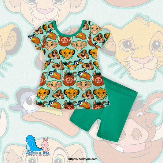 PREORDER Hakuna Matata Flutter Sleeve Short Set