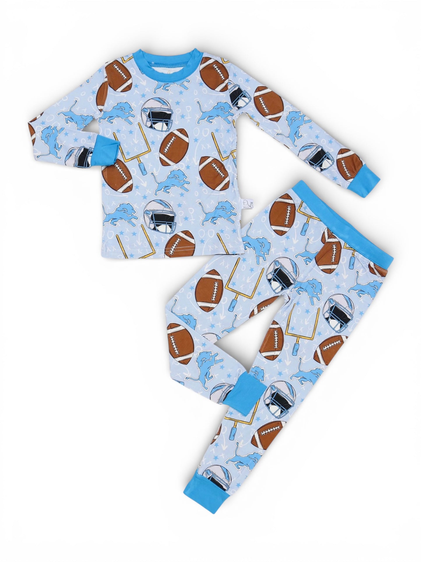 Blue, Silver and White 2p Long Sleeve Set