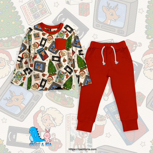 PREORDER Movie Night Pocket Tee + Joggers Set