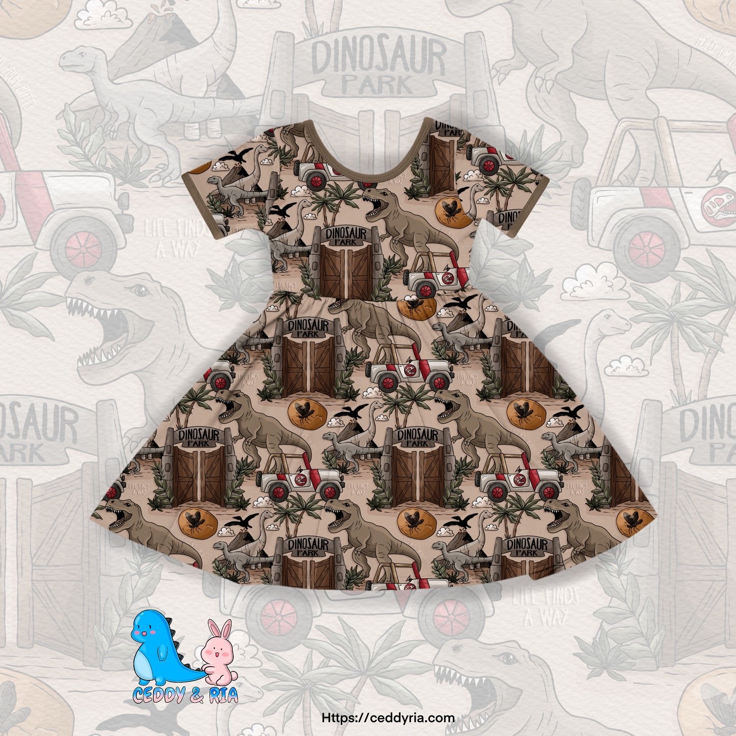 PREORDER Dino Park Twirl Dress