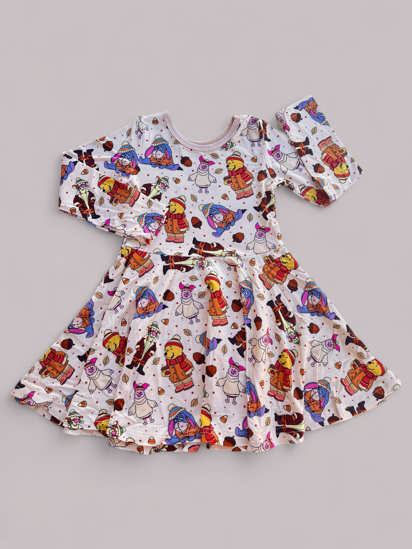 Cozy Bear Long Sleevve Twirl Dress