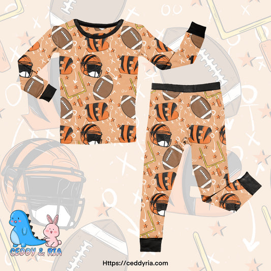 PREORDER Orange and Black 2p Long Sleeve Set